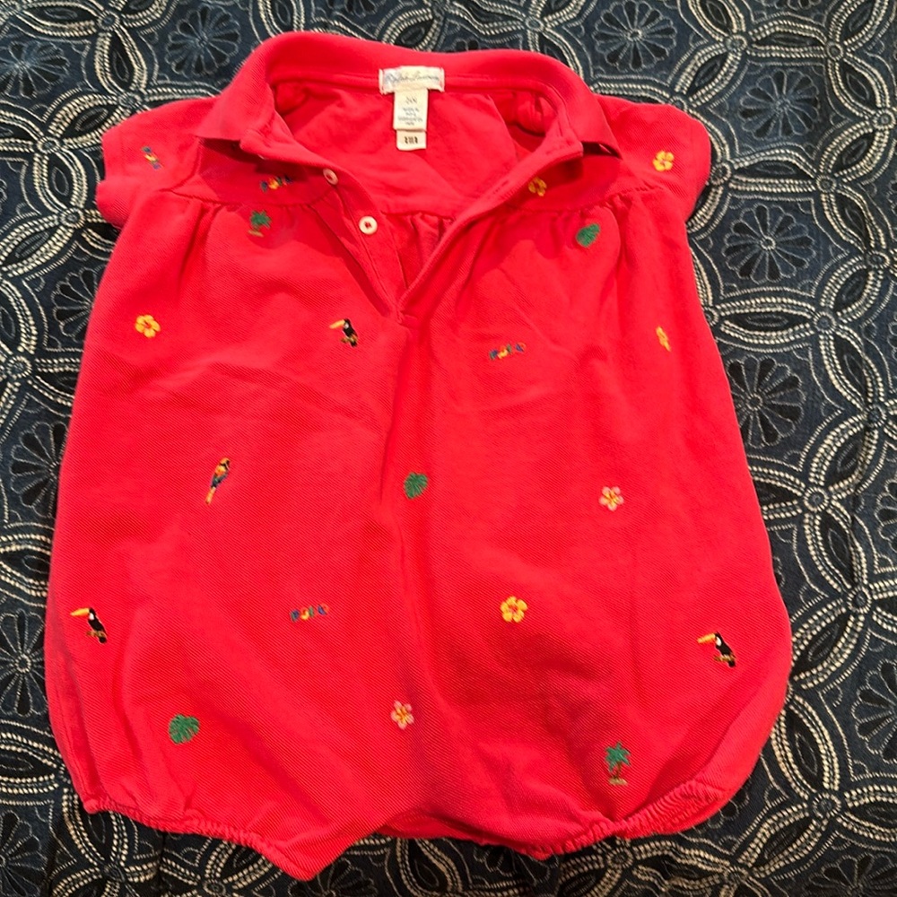 Ralph Lauren hot pink toucan romper